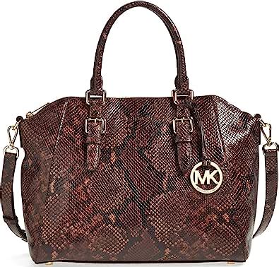 Michael Kors MK Bedford large satchel dark chocolate embossed 